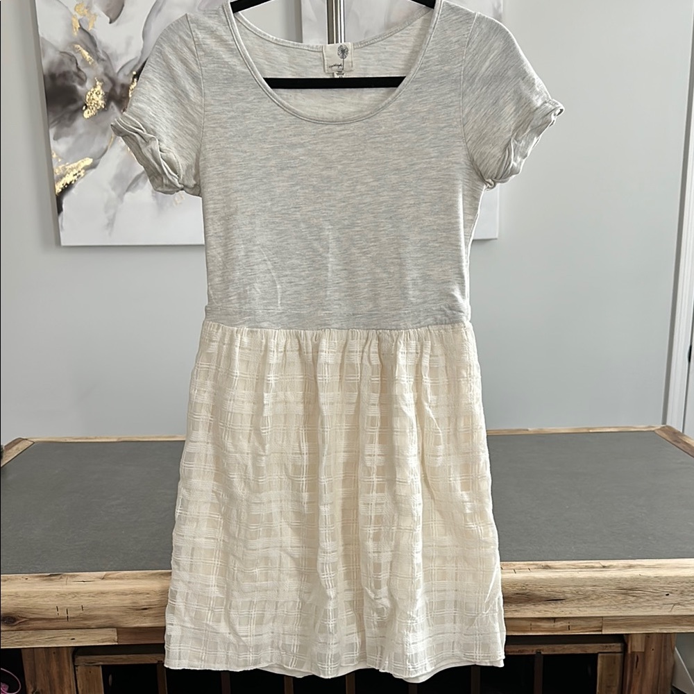☀️Everleigh Gray and Cream Mini Dress
